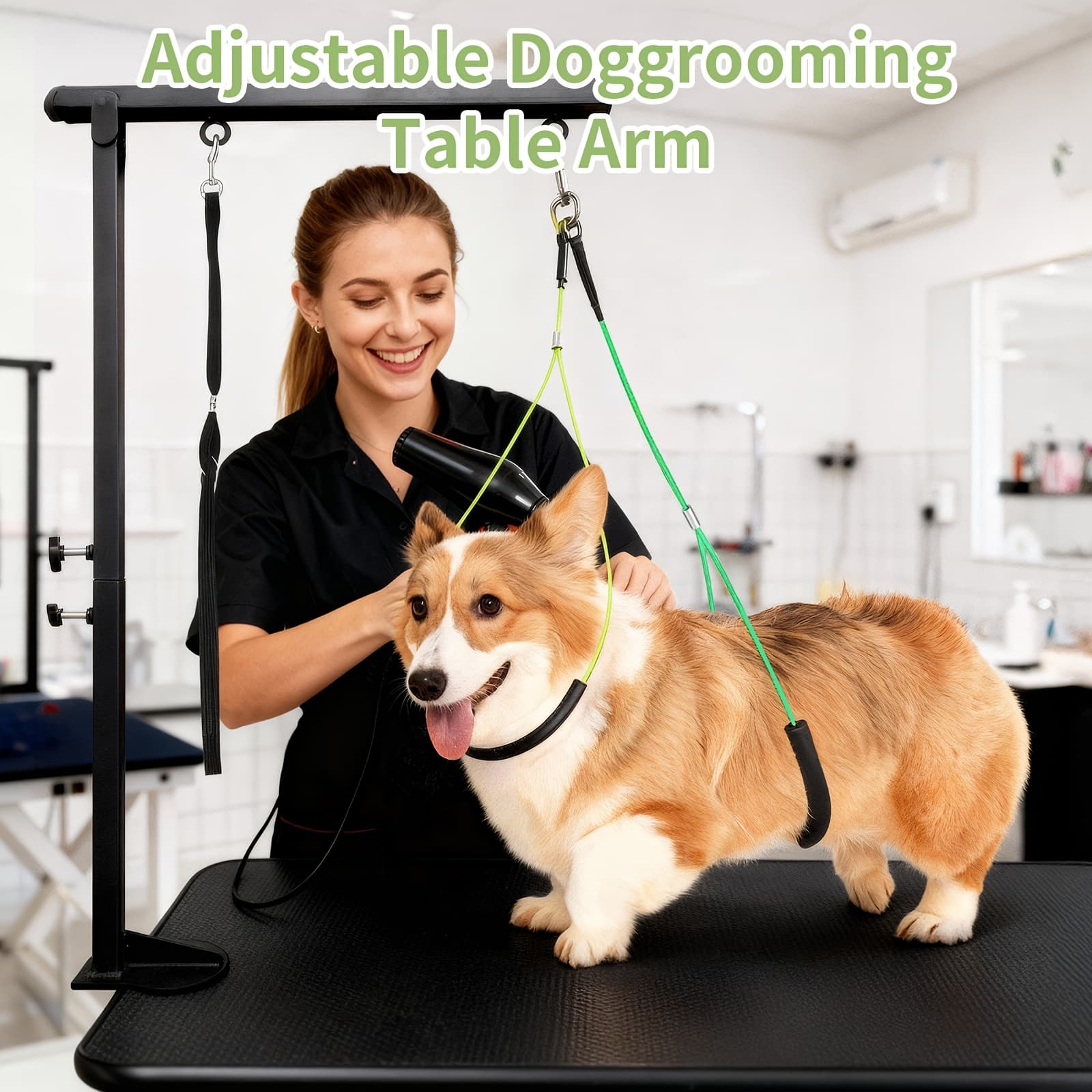 TEMU Flexible 35" Grooming Arm For Grooming Control Pet Grooming Arm, & Carry Structure Grooming Table Arm, To Prevent Grooming Loop, Clamp-on Design For Small To Medium Pets