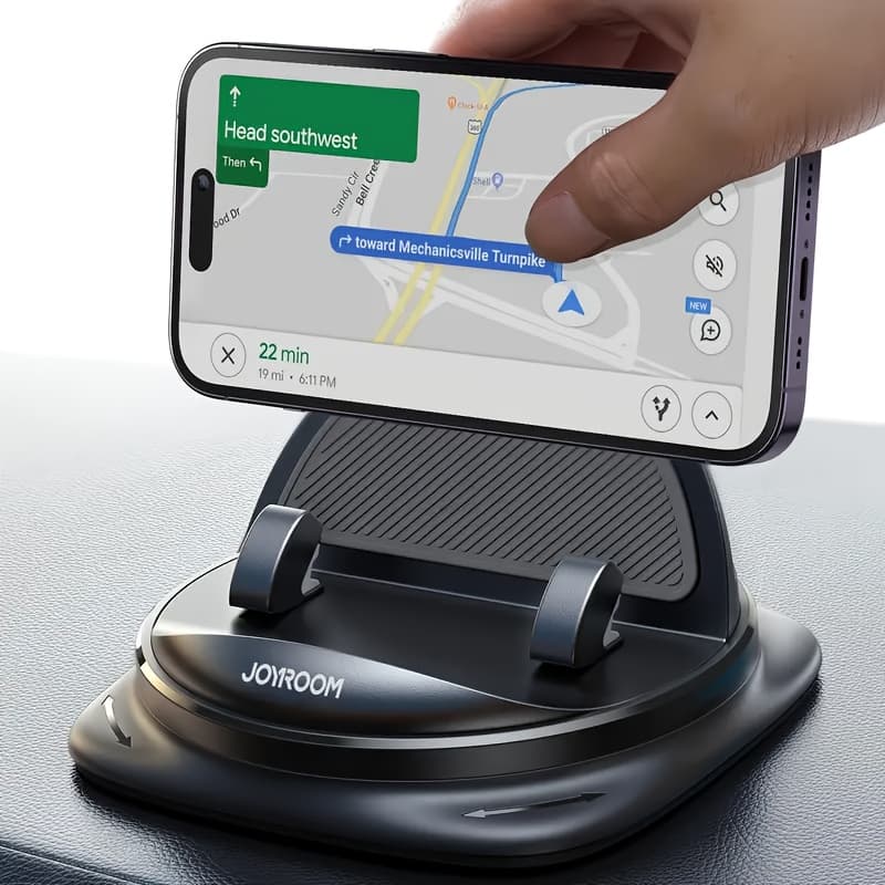 TEMU Phone Holder Mount - Rotatable Dash-mounted Holders, Non-slip, Abs,, Heat , Spring-loaded Grip For Iphone, & Smartphones
