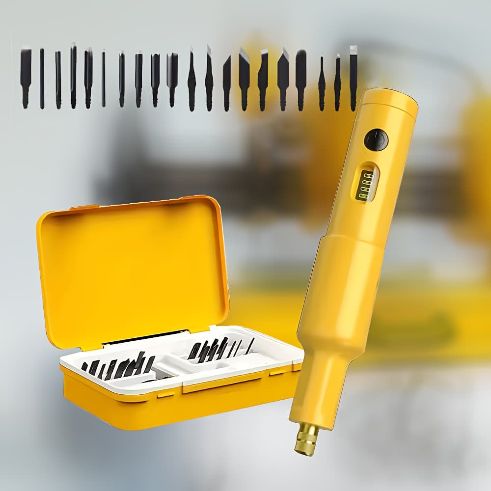 TEMU Electric Wood Chisel Carving Tool Electric Woodworking Carving Chisel Tools With 20