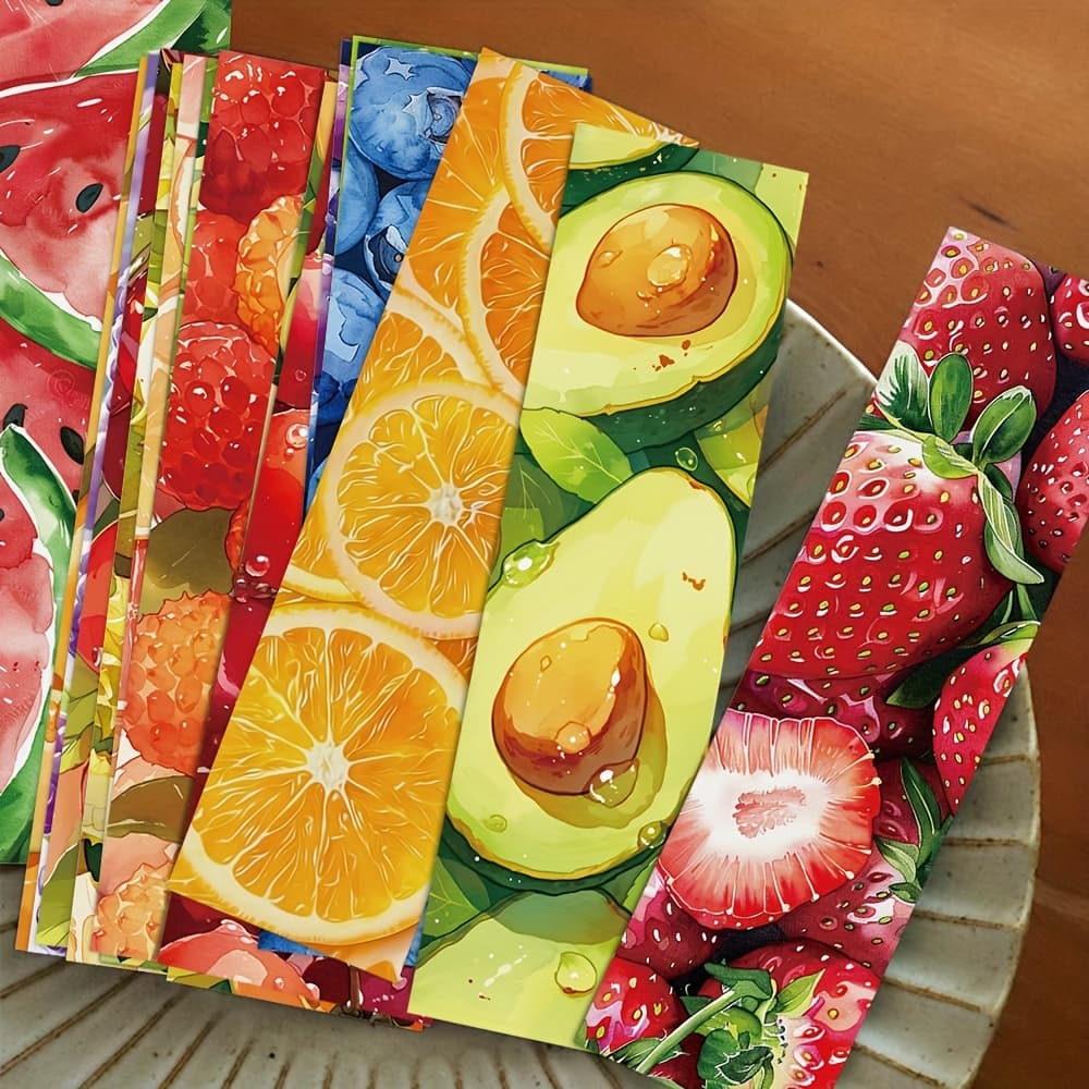 TEMU 30pcs Fruit Bookmark Book Decoration Cards Reading Marking Cards Hand Account Small Cards
