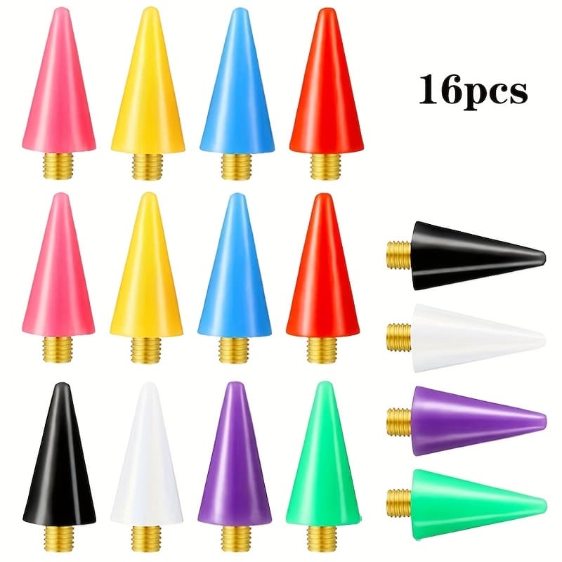 TEMU 16pcs Of Diamond-pointed Nail Polish Remover Pens, Suitable For 5d Diy Painting Craft Nail Polish Pens For Selecting Gemstone Jewelry For Nails, Diamond Painting Replacement Wax Tips Accessories
