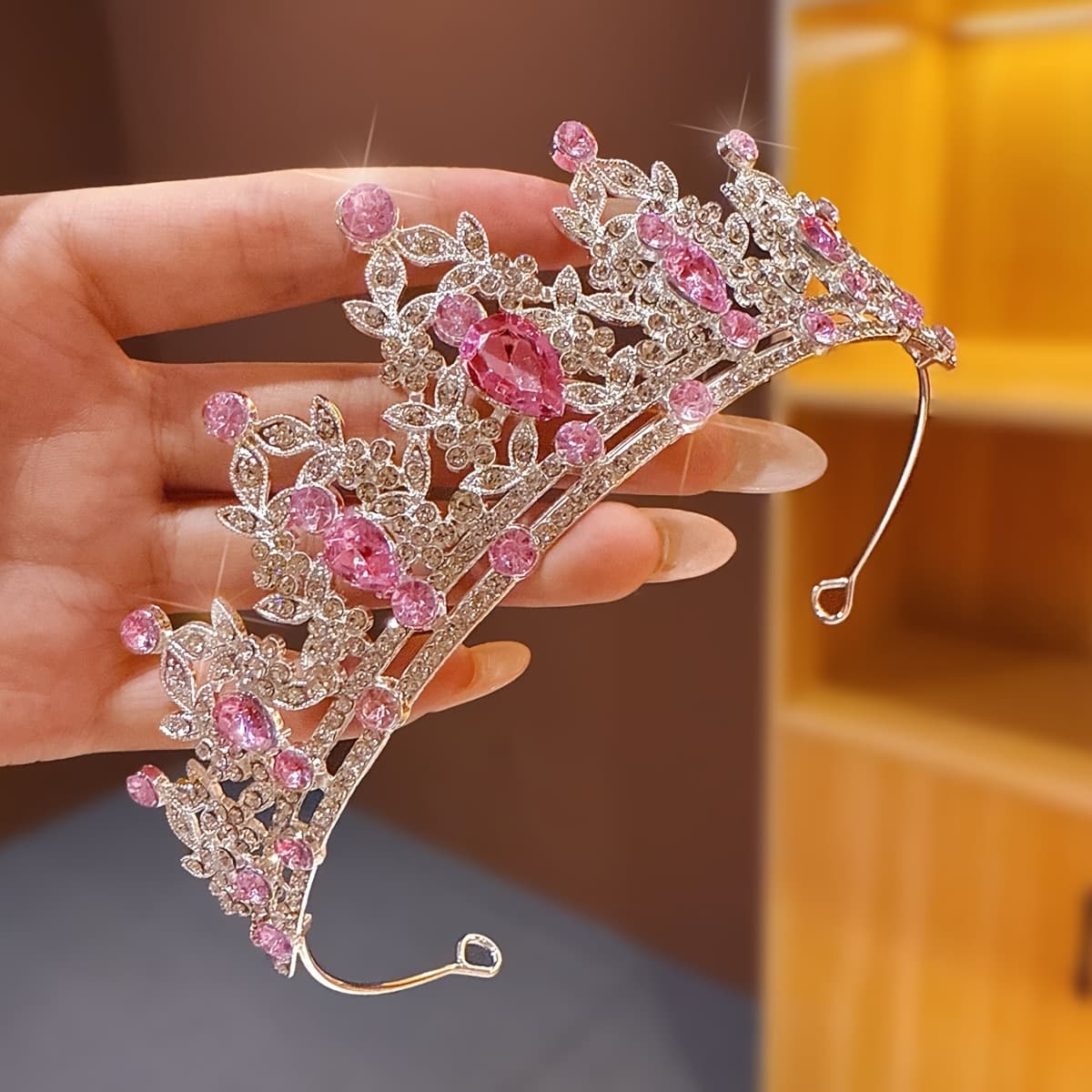 TEMU 1 Crown Headdress Female High-end Birthday Gift Princess Hairpin Hair Clip Hair Additions
