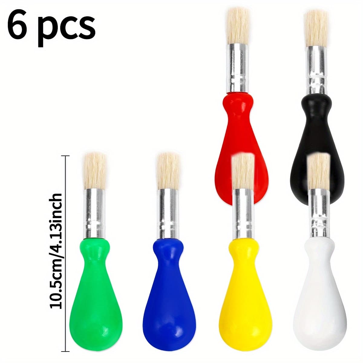 TEMU 6pcs Artist Paintbrushes Featuring Comfortable Grip Handles, Ideal For Painting Crafts And Projects And Crafts