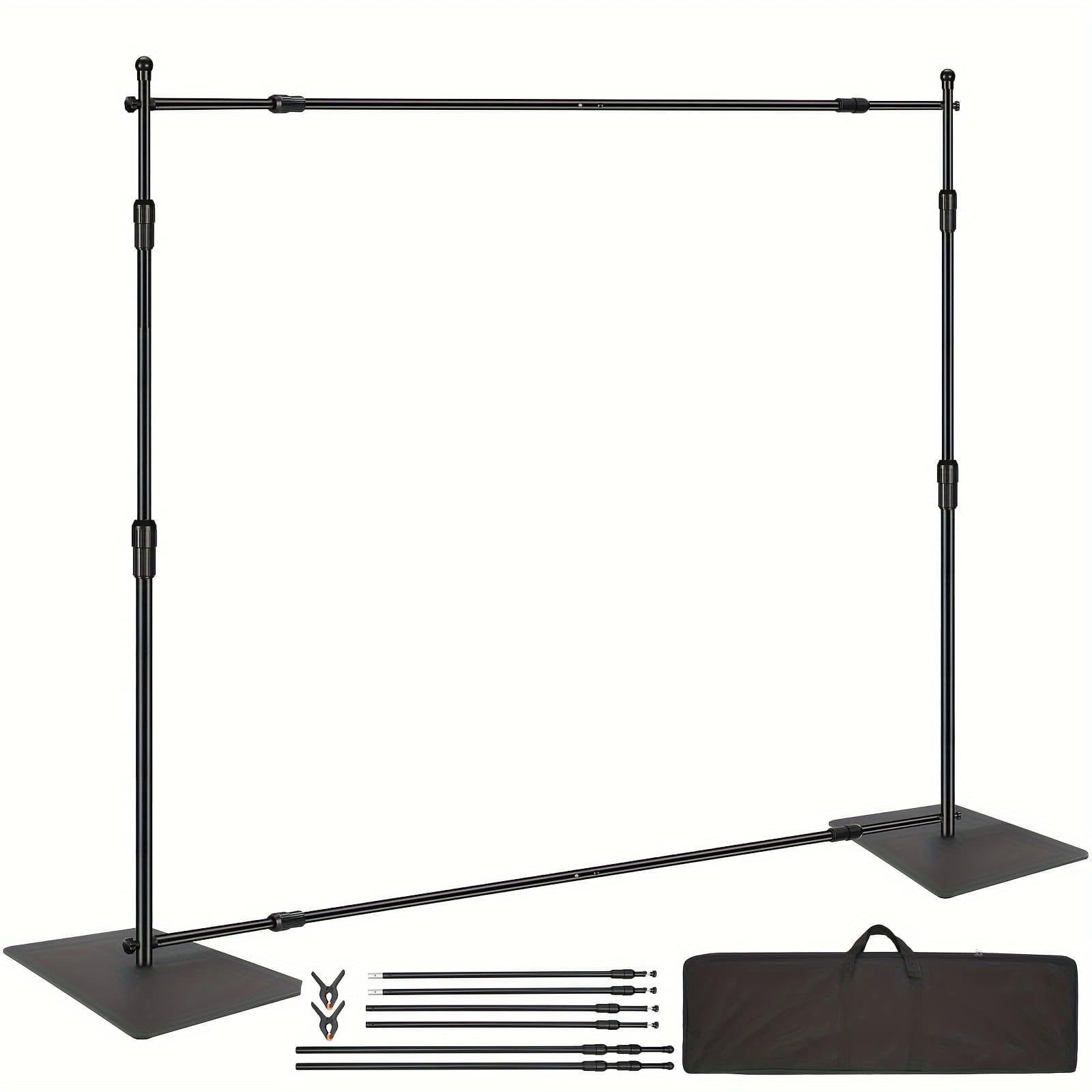 TEMU Vevor 10ft X 10ft Pipe And Kit, Heavy Duty Backdrop Stand With Carbon , Adjustable Backdrop Support With 2 Clamps And A Carry Bag For Wedding, Party, Event, Photography, And