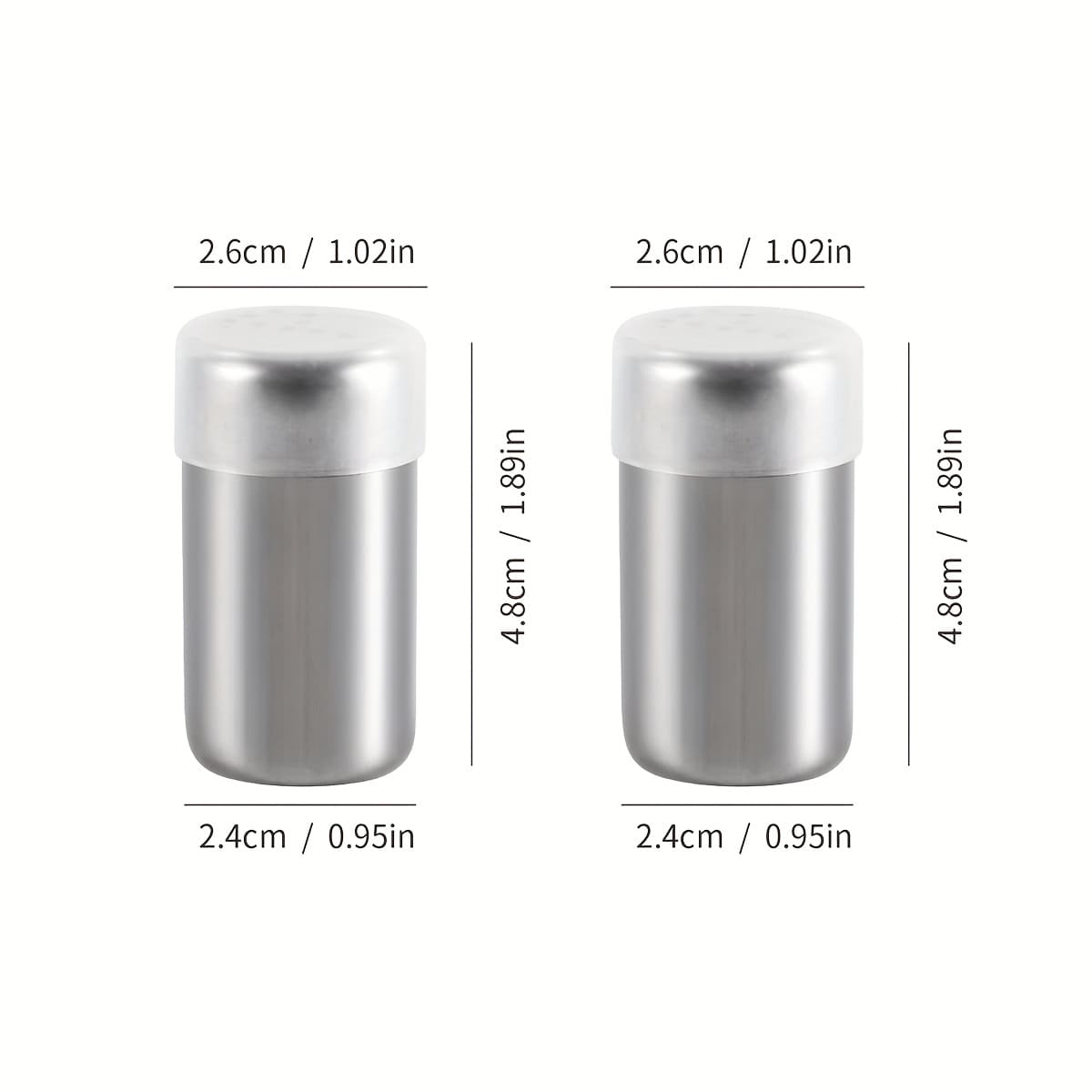 TEMU 2pcs, Stainless Steel Mini Spice Jars, Portable Outdoor Salt And Pepper Shakers