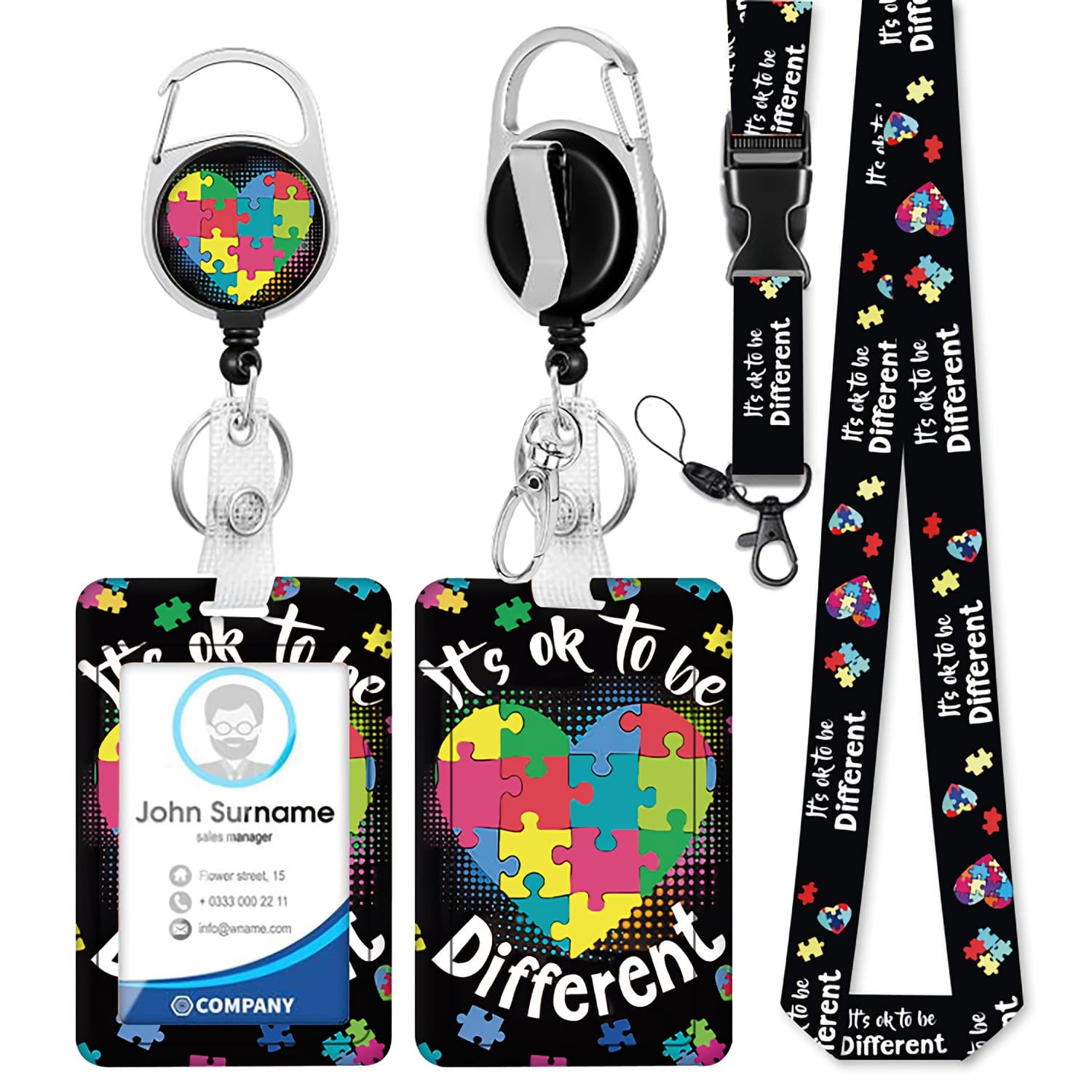 TEMU Id Badge Holder With Breakaway Lanyard, Fine Lanyards For Id Badges With Retractable Badge Reel And Card Holder Key Chain, Cute Name Badge Clips For Nurse Teacher Office Gifts