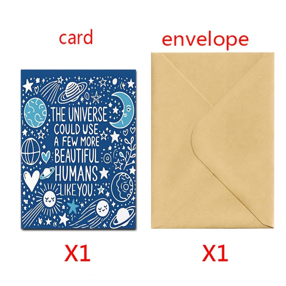 TEMU 1pc With Envelope, Needs More . Greeting Card - Thoughtful Moon And Stars, Birthday Gift Ideas For Women, He - , For Best Friend, Best Friend, Best Sister