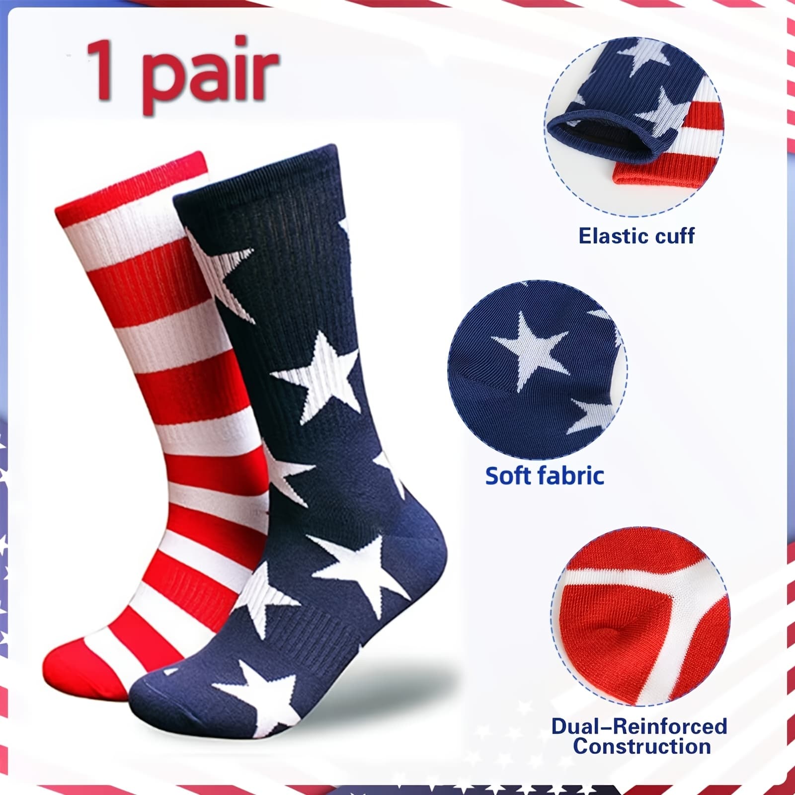 TEMU Unisex Striped Star Mid-calf Socks - A Perfect Gift For Day, Casual Sports Style - A Must-have For All , Comfortable And Soft With - Moisture-wicking, Suitable For Casual Attire In Settings