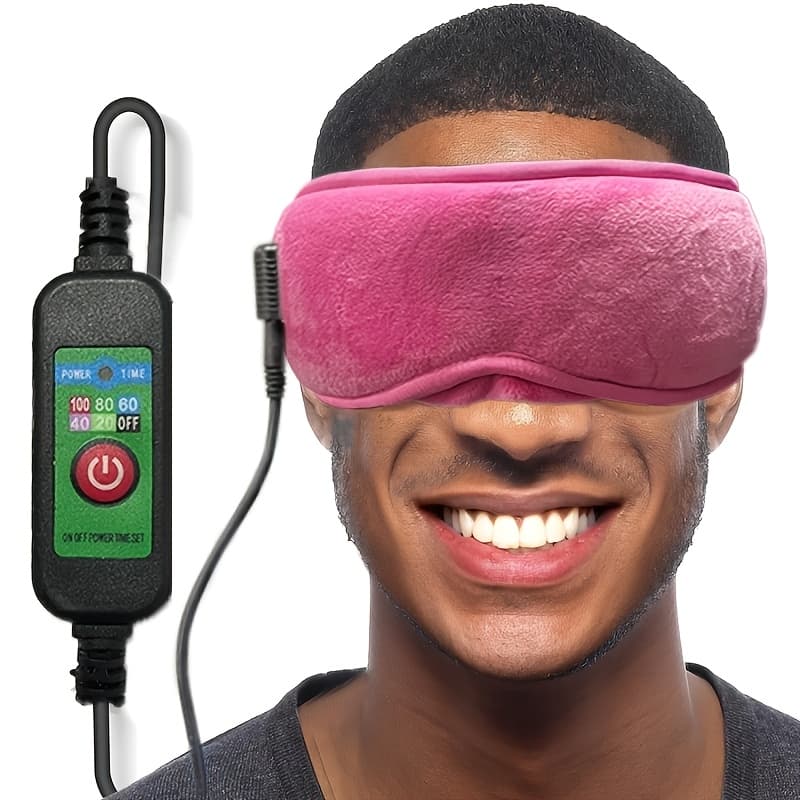 TEMU Usb Heated Eye Mask, Hot Compress Eye Mask With Adjustable Temperature, Sleep Eye Mask Suitable For Dark Circles And Eye Puffiness, No Power Bank Included, Suitable For Travel, A Fashionable Gift