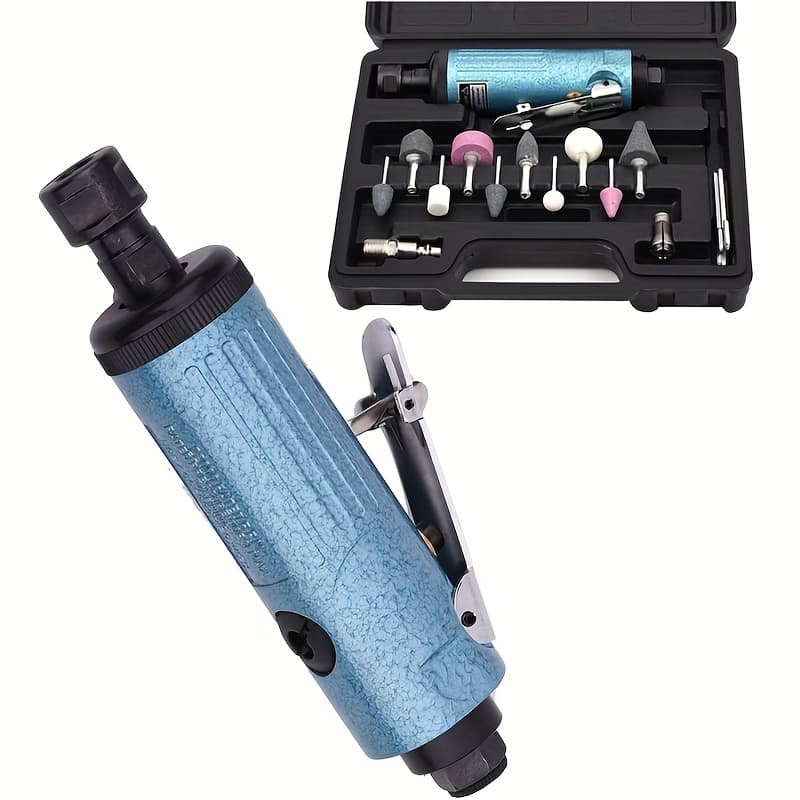 TEMU Air Die Grinder Tool Set, Iron Construction, Uncharged , With 1/4" And 1/8" Collets, Straight And Angle Grinding Attachments, For No Battery Or Laser Function