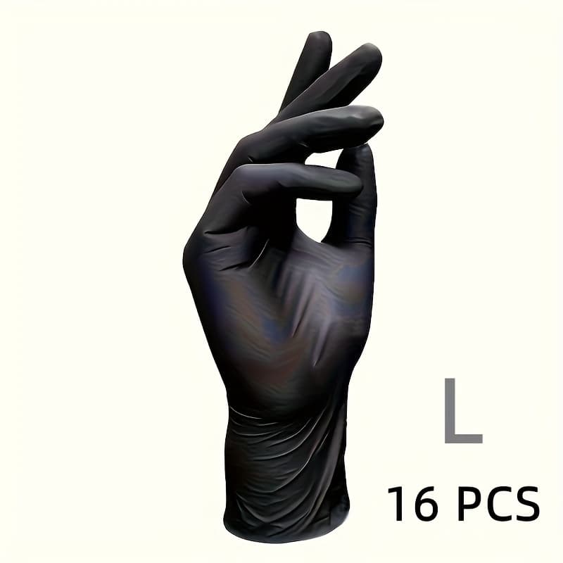 TEMU [powder Free Nitrile Gloves] 16pcs Of Black Composite Nitrile Gloves - In 4 Sizes (s/m/l/xl) Disposable Household Gloves - Suitable For Cleaning - Household Cleaning Products