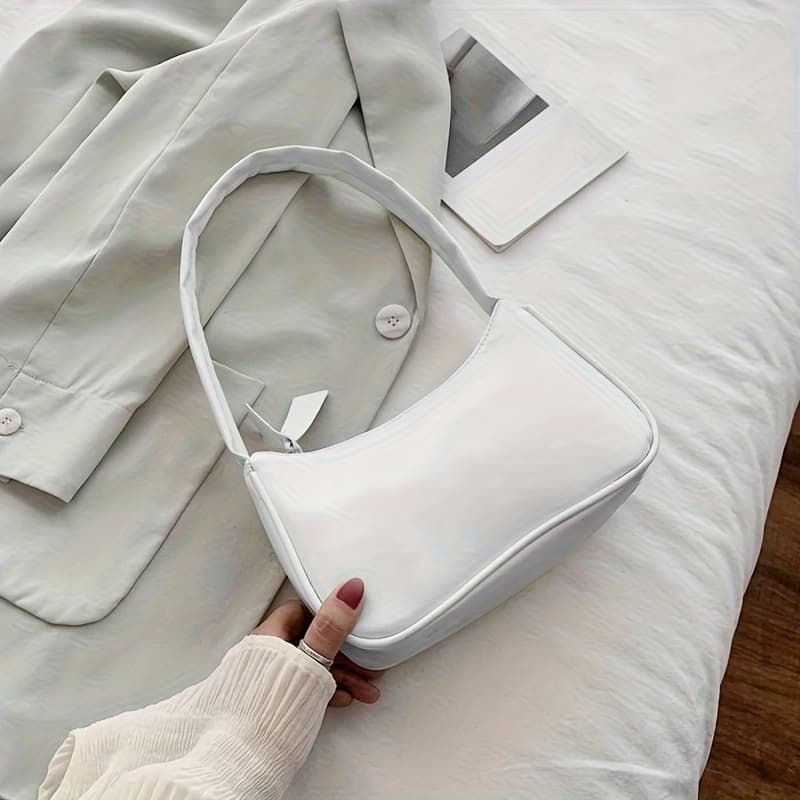 TEMU Vintage Style Soft Shoulder And Underarm Bags For Women - Casual Solid Color Top-handle Handbags, Ladies' Fashion Shoulder Bags