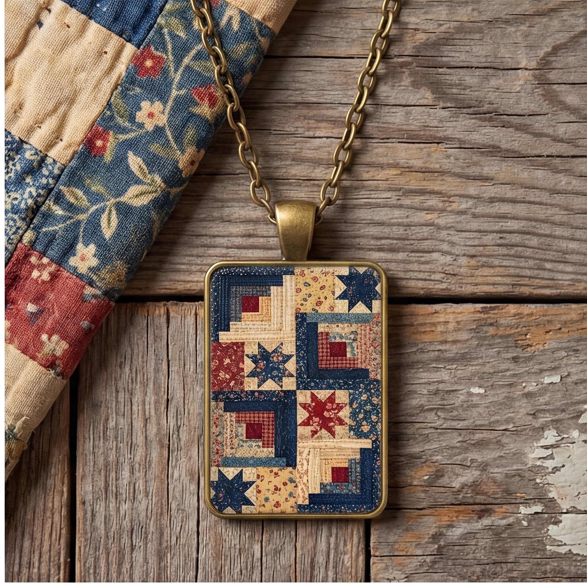 TEMU Vintage Keychain &, Glass Geometric Pendant, Rustic Accessory Gift