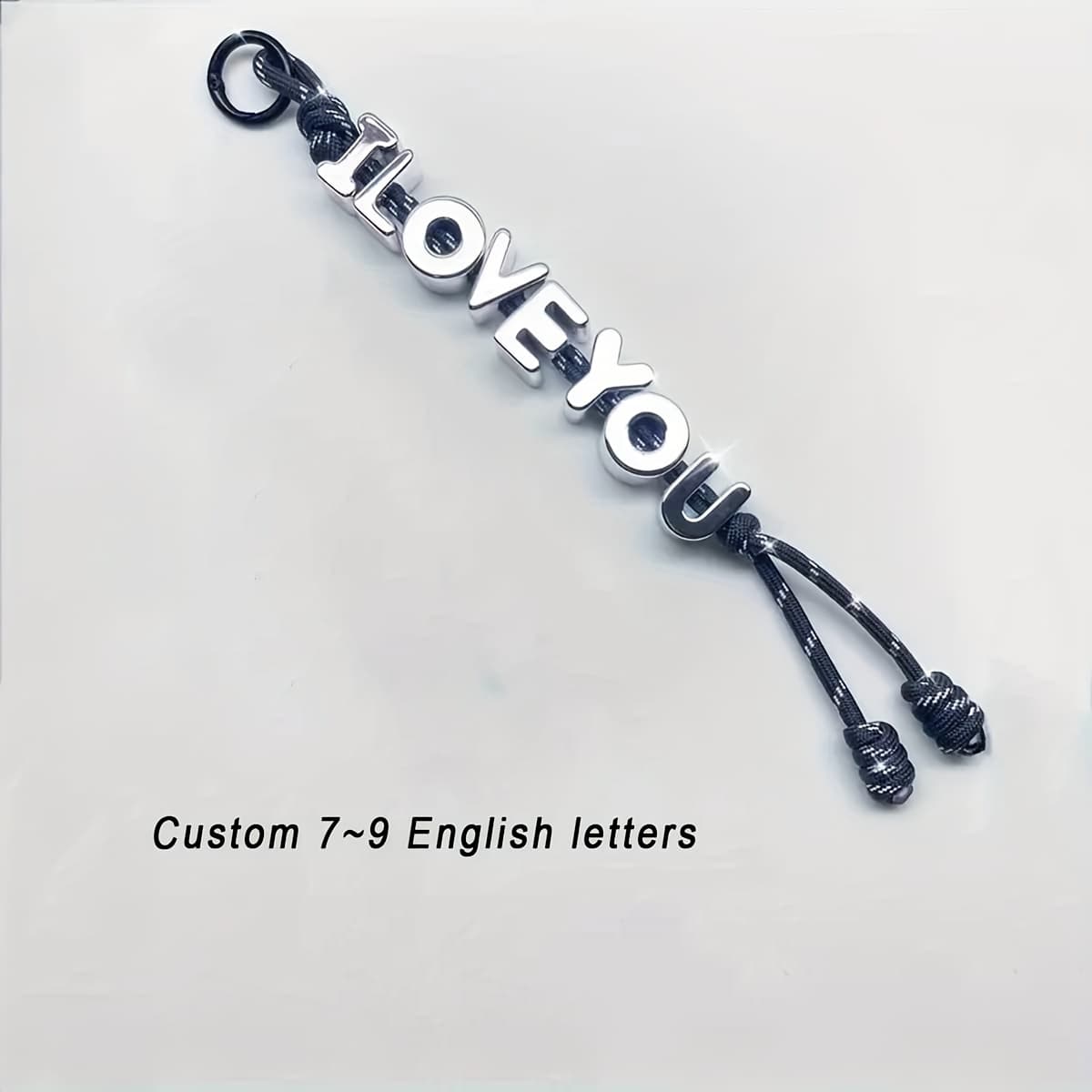 TEMU [2d Flat] [2d Flat] [customized] 1pc Personalized Silvery Acrylic Letter Pendant, Customized Couple Keychain/bag Pendant, Birthday Gift, Valentine's Day Gift, Christmas Gift