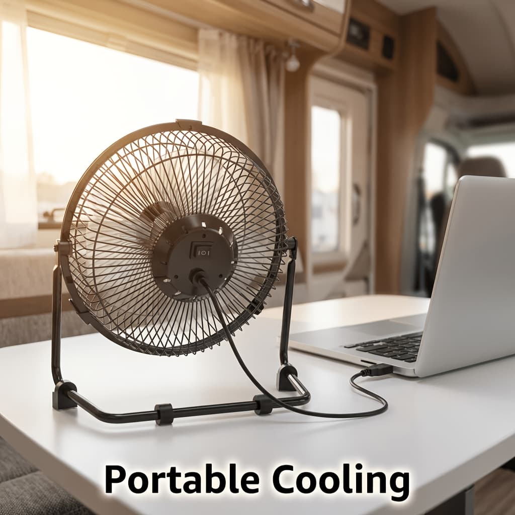 TEMU A Solar-powered Cooling Fan Electricity Costs, Featuring A 5w Mini Panel System For Quick Ventilation In Cramped Spaces, Designed For High Airflow Efficiency And , With Speed Control Sunlight
