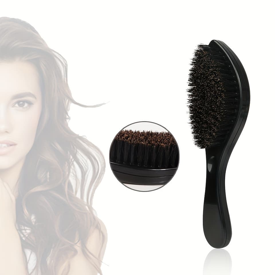 TEMU Men's 360 Curved - Soft Bristle For Laying Down Waves, Beard Styling & Hair Care, For Return School