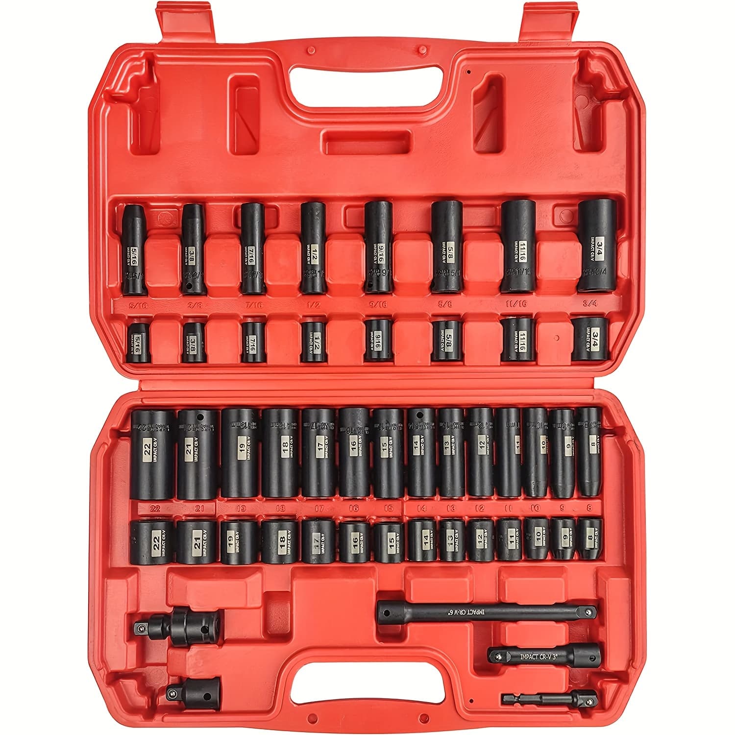 TEMU 30pcs/49pcs/3pcs Seketman 3/8 Drive Impact Socket Collection, Sleeve Socket Collection, Sae/metric, Deep/shallow, , Comes With Extension Bar, Adapter, Universal Joint, And Ratchet Handle