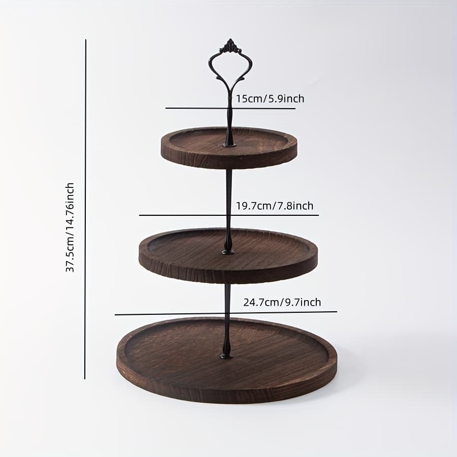 TEMU 1pc, 2/3 Tier Wood Cake Stand Cupcake Tower Wooden Cupcake Stand, Serving Tray For Farmhouse Wedding, Birthday, , Baby Showers, Kitchen Decor