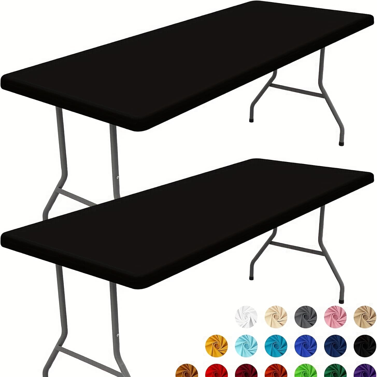 TEMU Of 2 Spandex Table Covers, Elastic Fitted Cloths For 6-foot Rectangular Tables, Washable Stretch Covers For Outdoor Gatherings, Christmas, And New Year Celebrations (30"x72" 6ft 183*76*76cm)