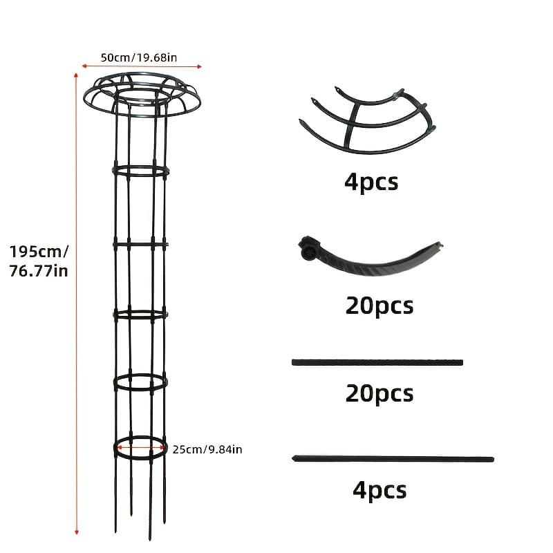 TEMU Flowers Outdoor Vine Frame Iron Wire Lotus Rose Frame Balcony Umbrella Flower Frame Support Frame Bracket