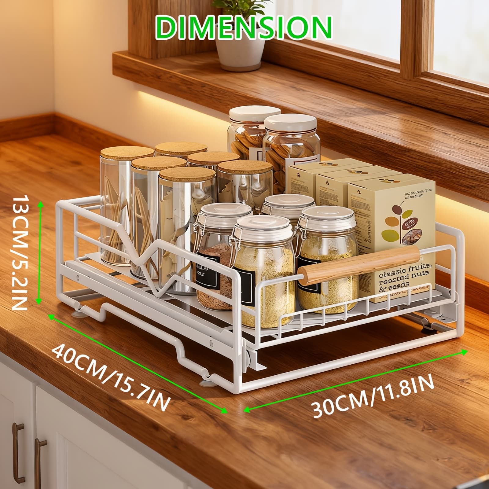 TEMU Pull Out Cabinet Organizer, Pull Out Drawers For Cabinets, Slide Out Kitchen Storage Box Adhesive Film And Screws For Kitchen, Pantry Or Bathroom