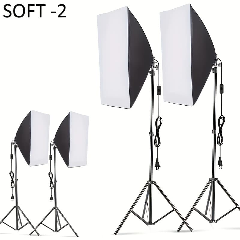 TEMU Softbox Lighting Kit, Continuous Photography Lighting System For Portrait Products, Fashion Photography