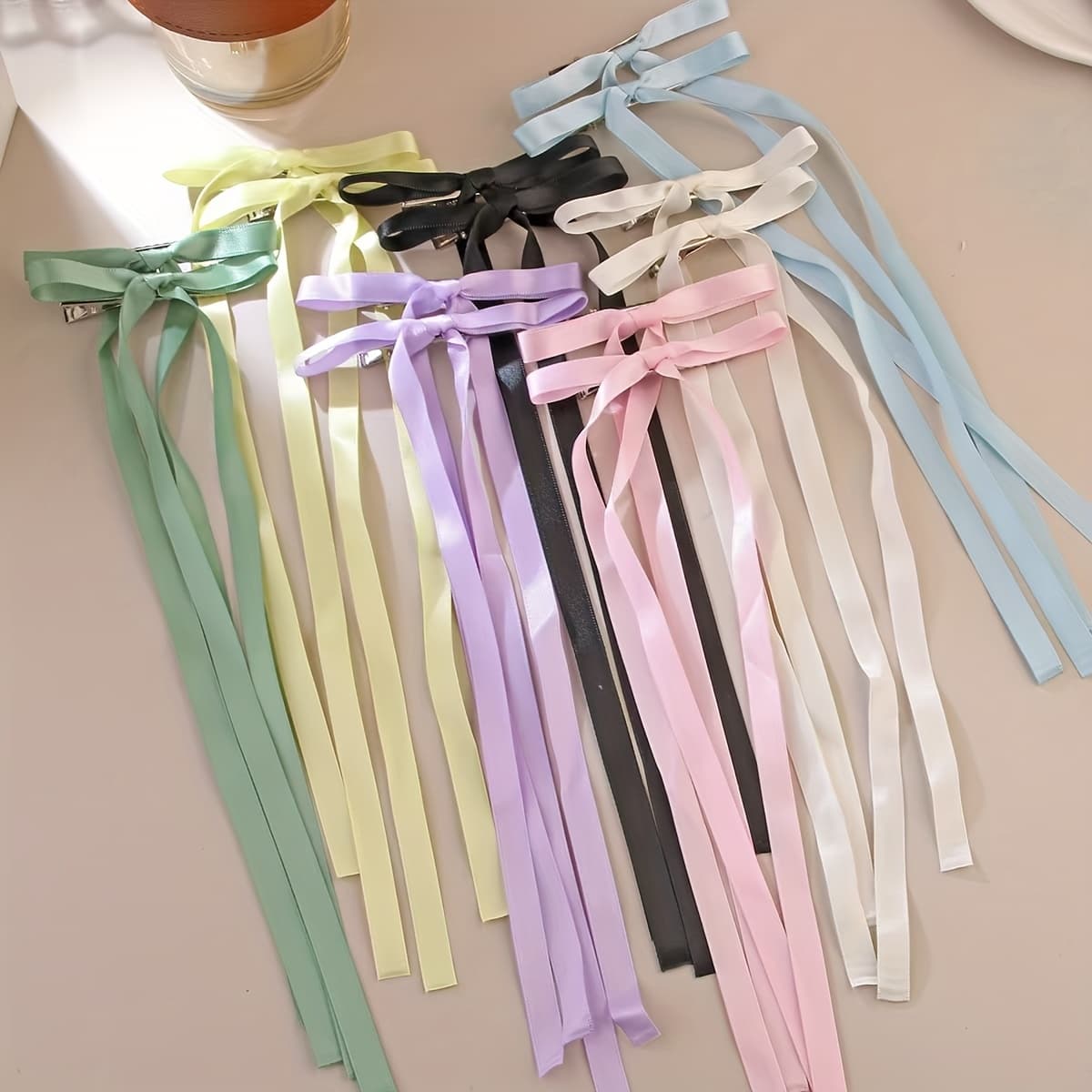 TEMU 14pcs Ribbon Hair Clips For Women's Side Clip Hair Additions