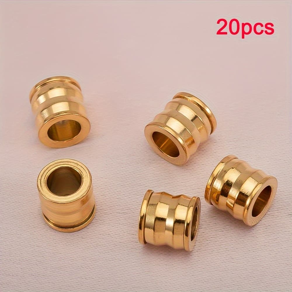 TEMU 20pcs Of 8mm 304 304 Stainless Steel Spacer Beads, Large Hole Tire Beads Charm Pendants For Necklace And Bracelet Jewelry Making Supplies