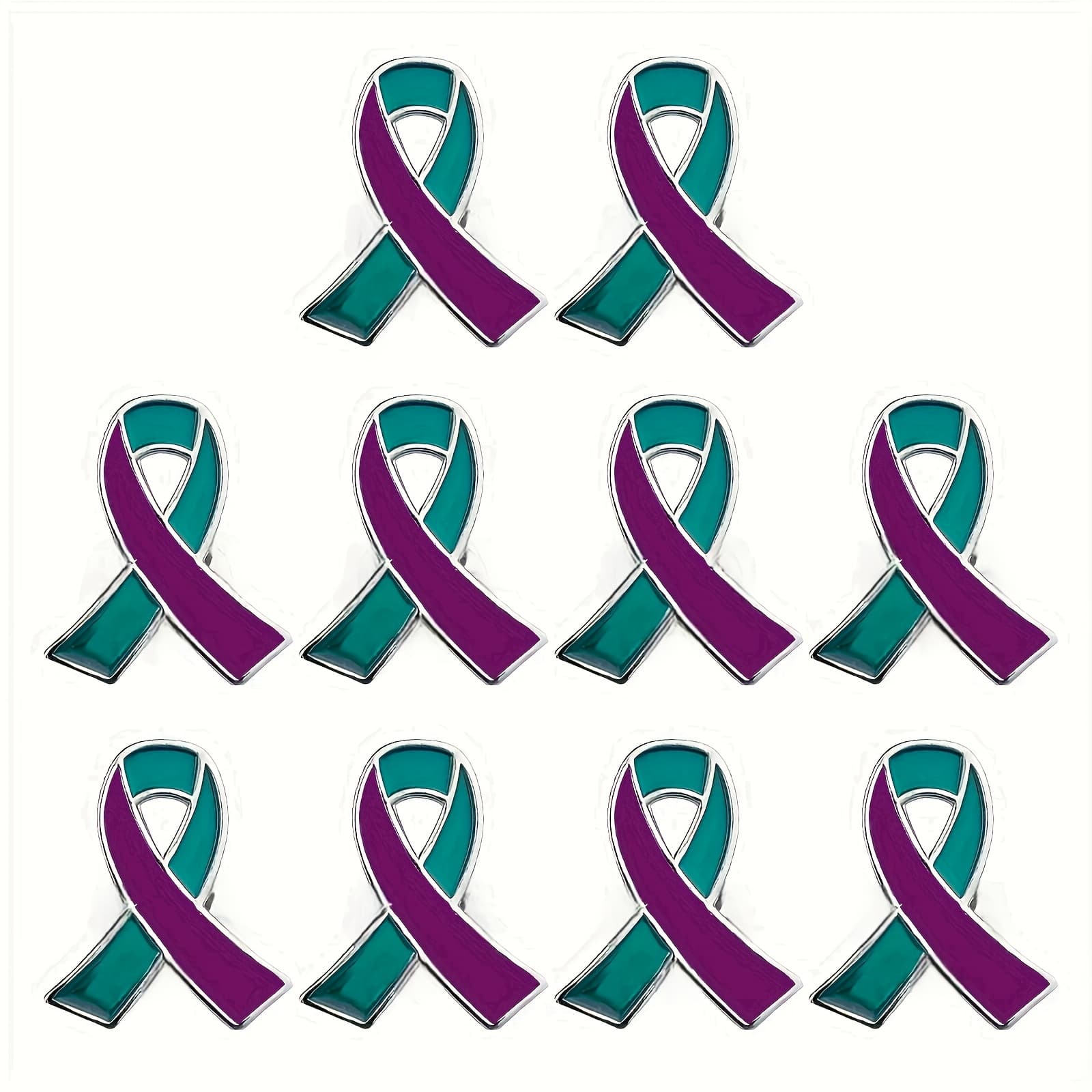 TEMU B-10pcs Anti-suicide Awareness Ribbon Pins, Lapel Pins For Anti- Assault Campaigns, Public Charity Event Supplies For Women And Men