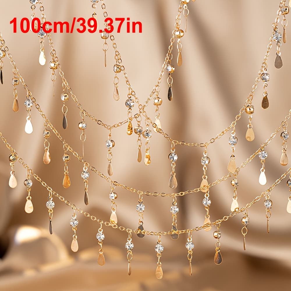TEMU 1meter Water Drop Charm Copper Chain For Necklace Bracelet Jewelry Making Clothing Tassel Additions