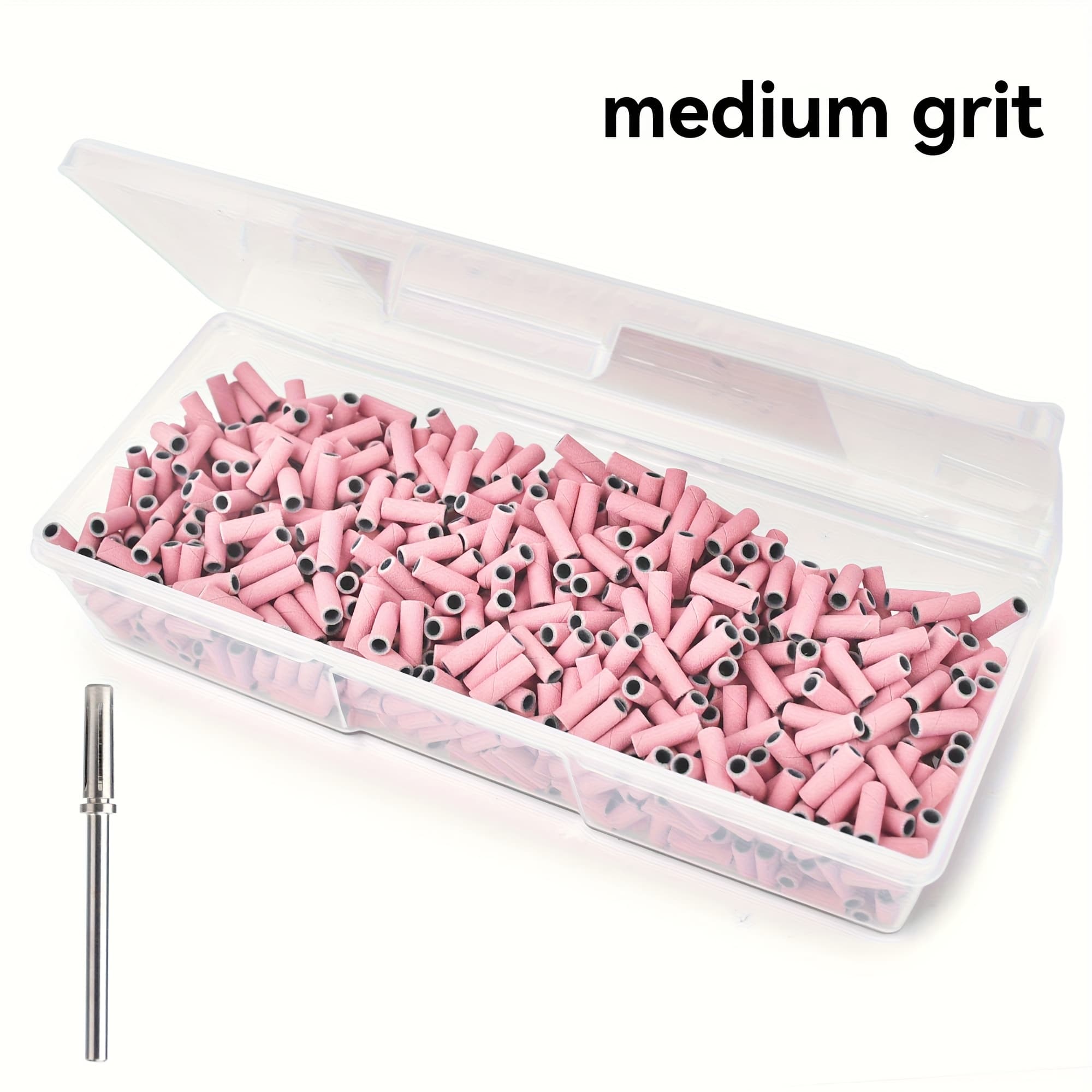 TEMU 1000pcs Professional Nail Drill Bits With - Coarse/medium/fine 3 Grit Sanding Bands, 3mm Drill Bits Suitable For Removal, Nail Filing, Manicure & Pedicure Tools - Salon & Nail Care (1000pcs)