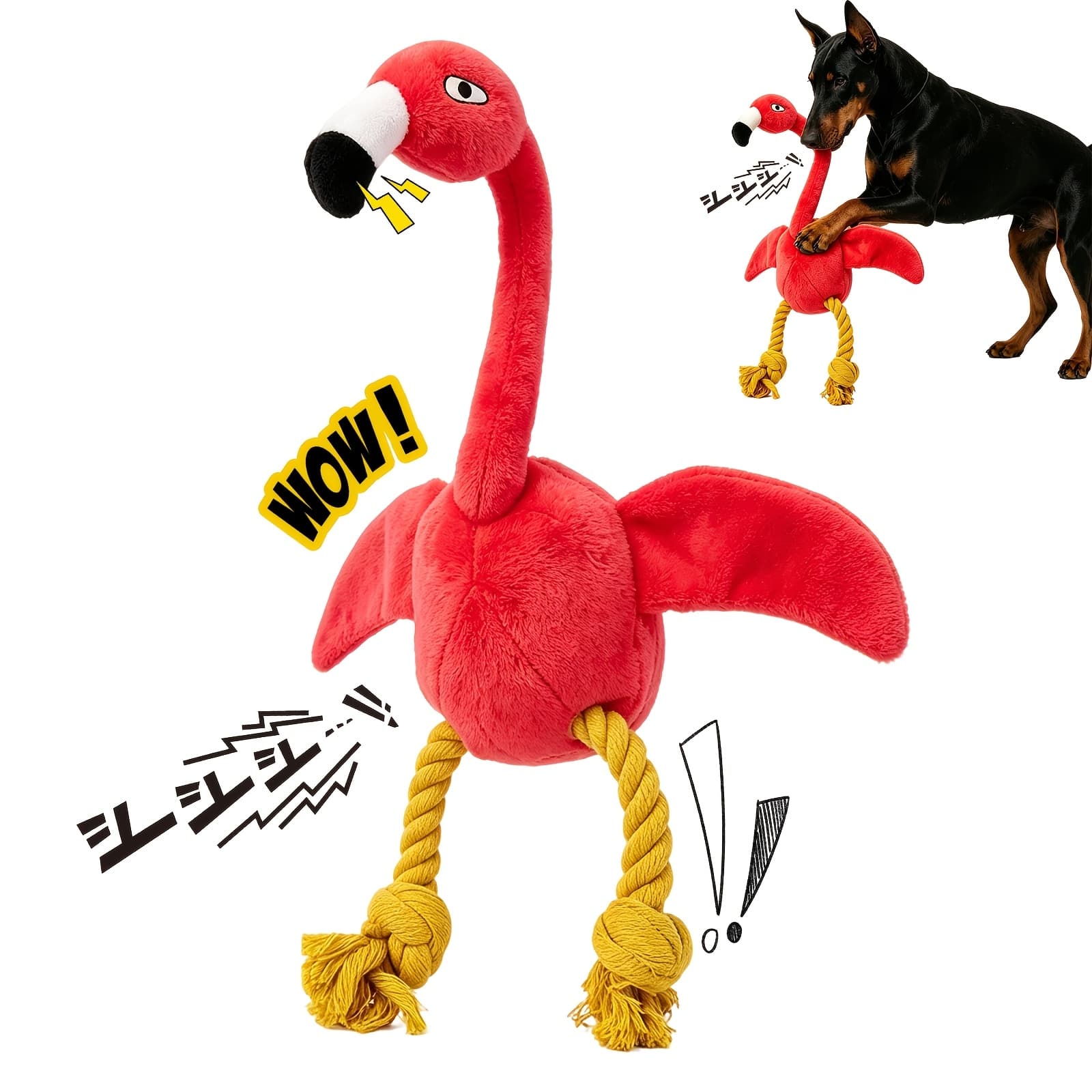 TEMU Interactive Squeaking With Pull-tab For Teething Puppies - Realistic Dog Suitable For Indoor/outdoor Play, & Chewing For Breed Dogs