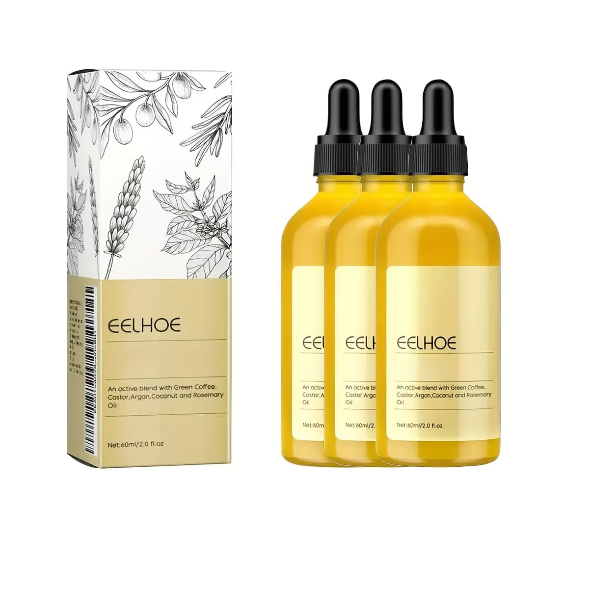 TEMU 2pcs/3pcs Natural Hair Care Essential Oil, Rich In And Moroccan Nut Oil, Nourishes And Cares For Hair, Leaving The Scalp Smooth And Shiny. Rosemary Hair Care Essential Oil Is For Home Hair Care.