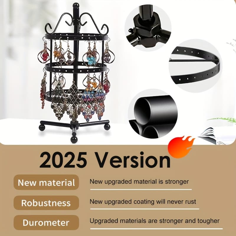 TEMU 1pc Metal Detachable Rotating Earrings Jewelry Rack, Organizer Display Holder Tower, Aesthetic Room Decor, Home Decor, Valentine's Day Gift,
