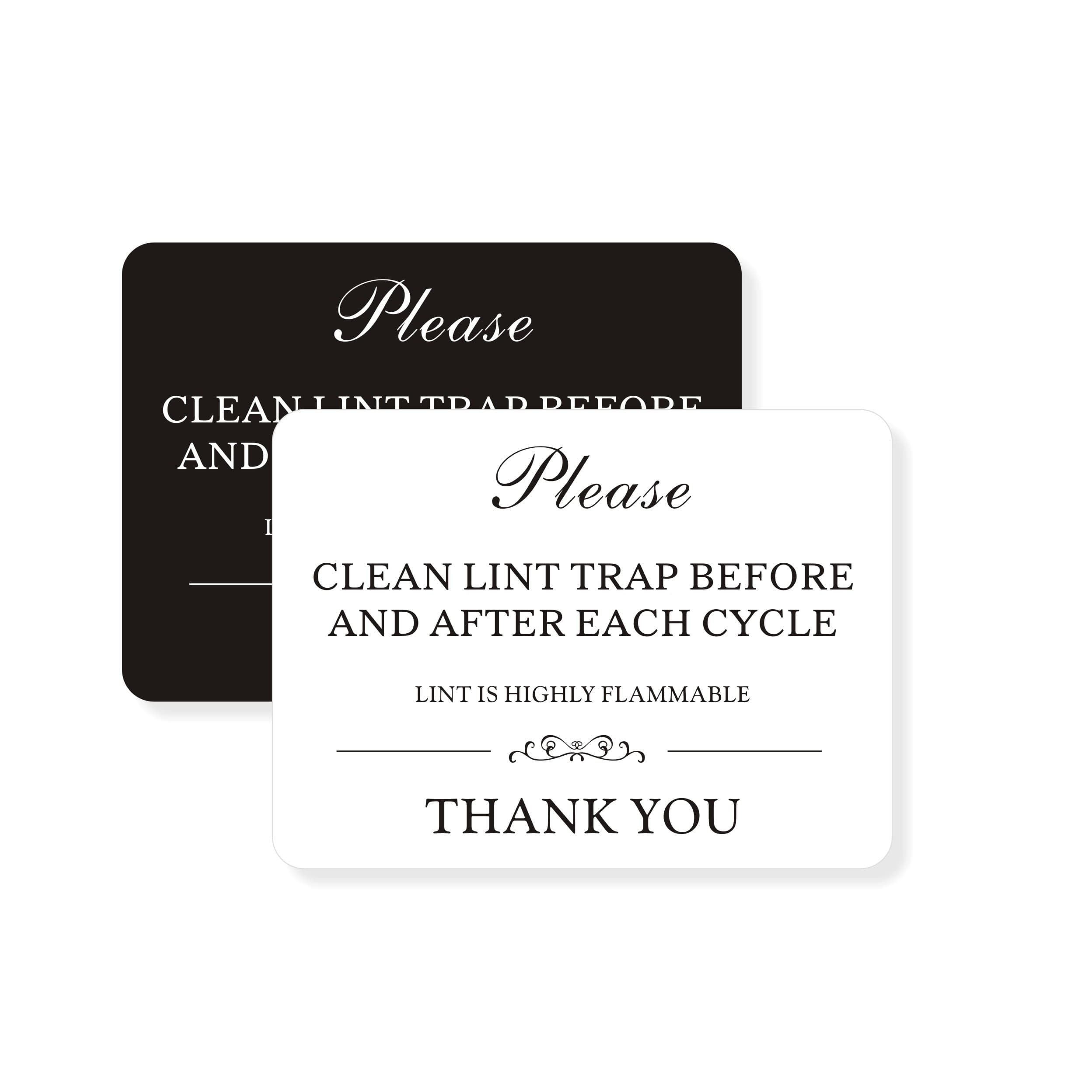 TEMU 2 Packs Clean Lint Trap Sign Magnet, Essentials For Hosts Signs - Signs- Air Bnb Signs - Signs - Essentials For Hosts