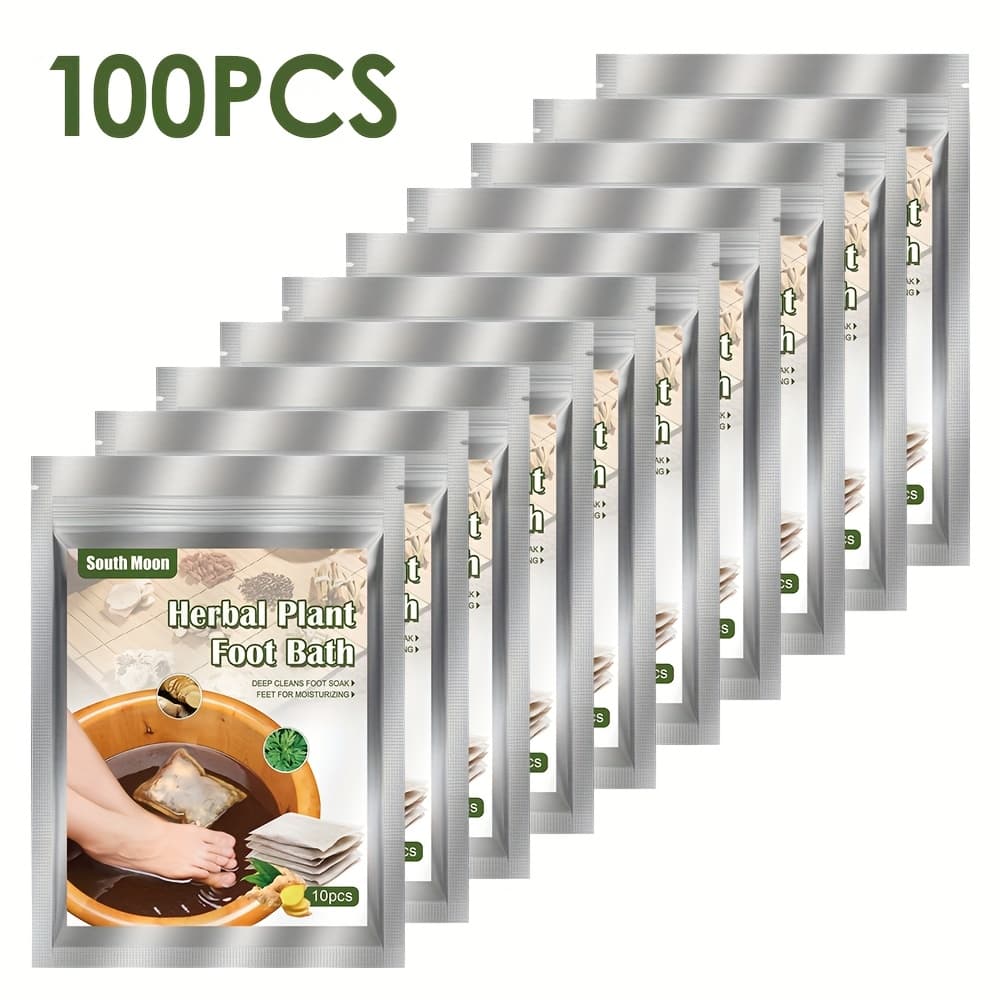 TEMU 100pcs Of Herbal Foot Soak, Ginger Foot Soak, Ginger Foot Bath Bags, Moisturizing Gift For Men And Women