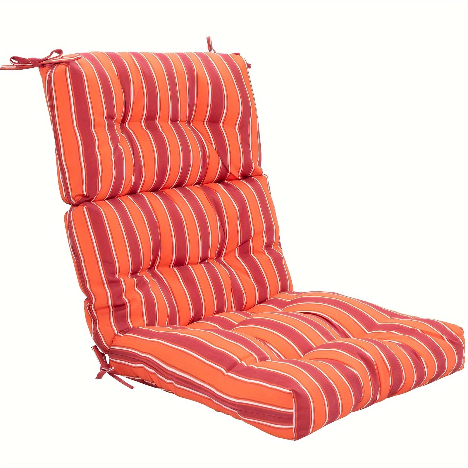TEMU 22"x44" Indoor Outdoor High Back Chair Cushion Pad Red And Orange