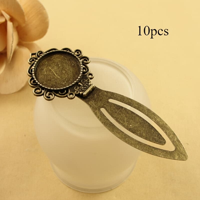 TEMU 10pcs Blank Dome Bookmark Set, Cabochon Setting Glass, Cabochon Bookmark