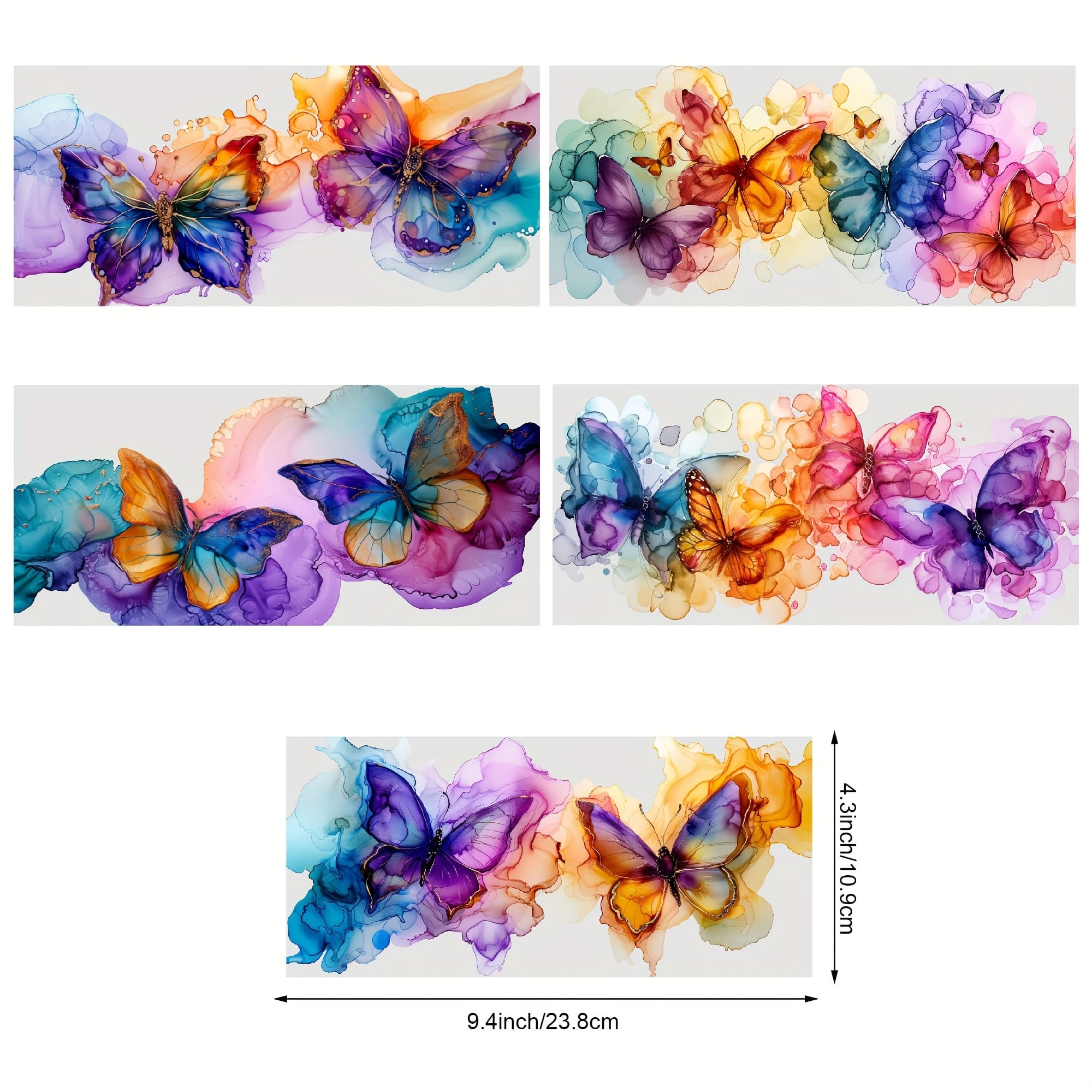 TEMU 5 Sheets Color Rendering Uv Dtf Cup Stickers, Dtf Friction Transfer Stickers, High Quality Transfer Stickers For 16oz Glass Cups, Diy, Furniture, Crafts