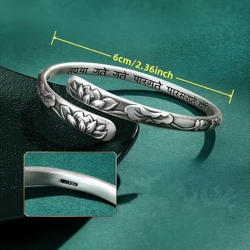 TEMU 999 Silvery For Lotus Bracelet Pure Silvery Bracelet