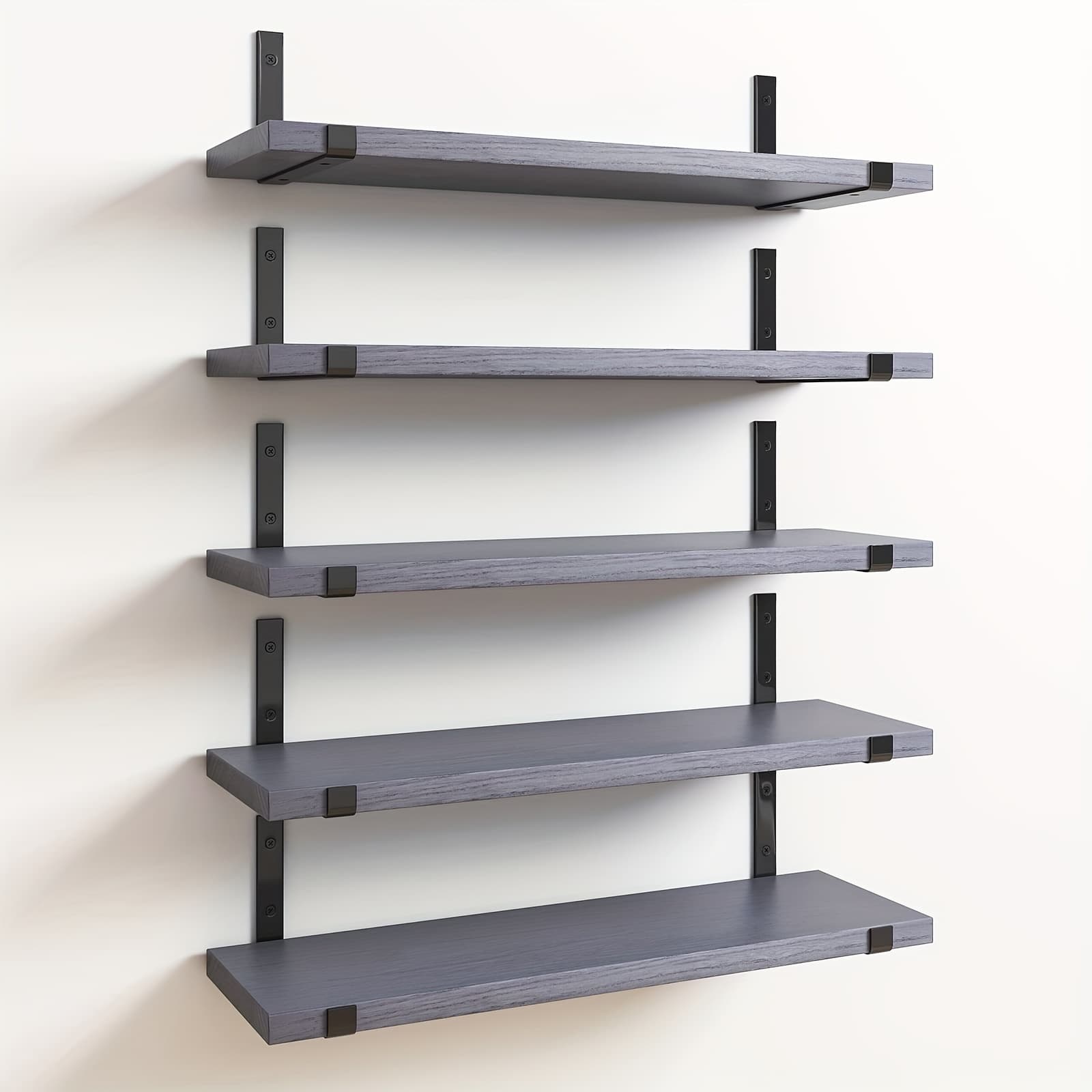 TEMU Wood Floating Shelves Set Of 5/10, Heavy Duty Rustic Wall Shelves For Wall Decor, Farmhouse Shelf For Kitchen, Hanging Shelves, Storage Shelves For Room Decor, Wall Dresser, (4.7in X 15.8in)