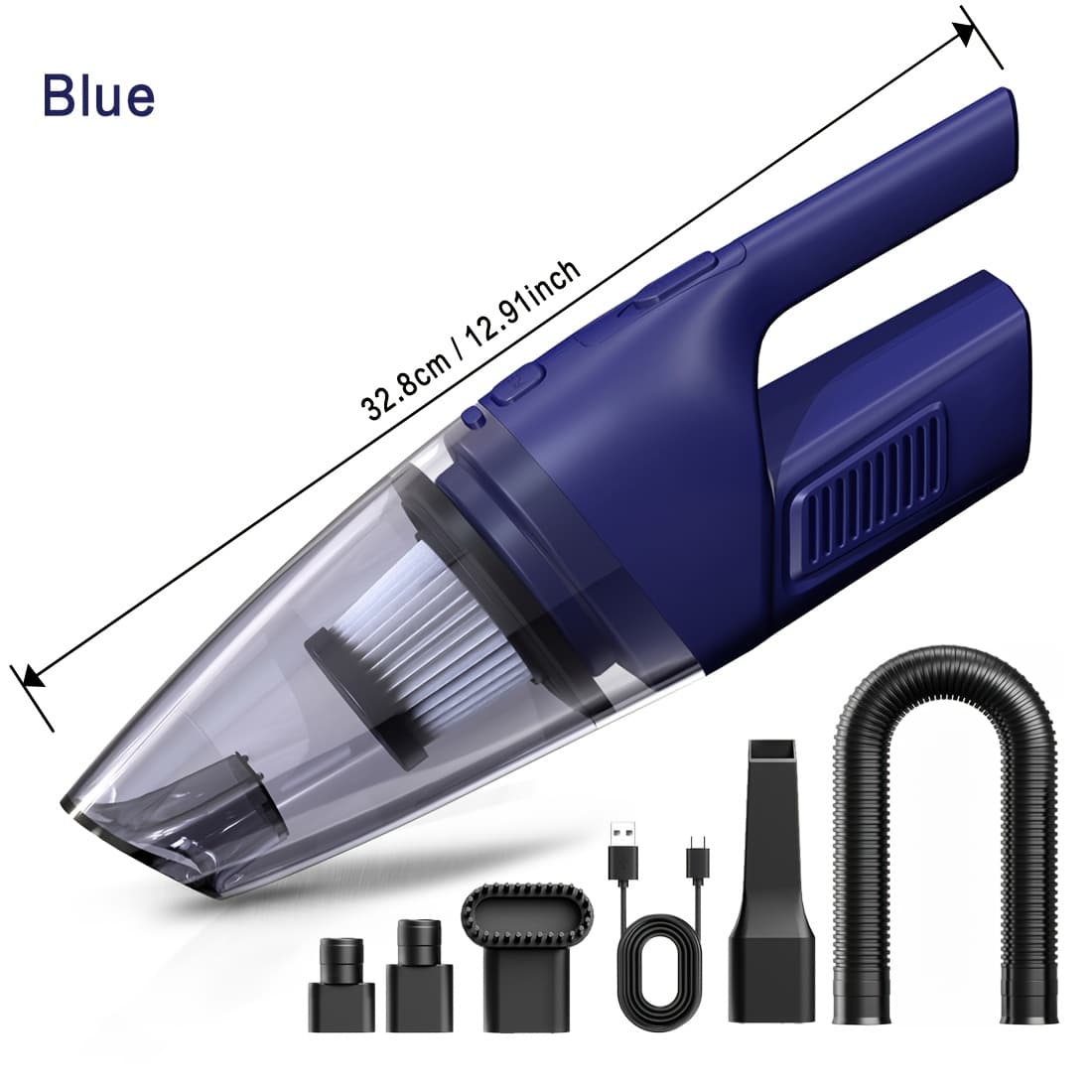 TEMU Car Vacuum Cleaner, Featuring A Powerful 6000pa Suction, Is A Portable And Rechargeable Handheld Device Ideal For Cleaning Car Interiors, Home Spaces, And Removing Pet Hair