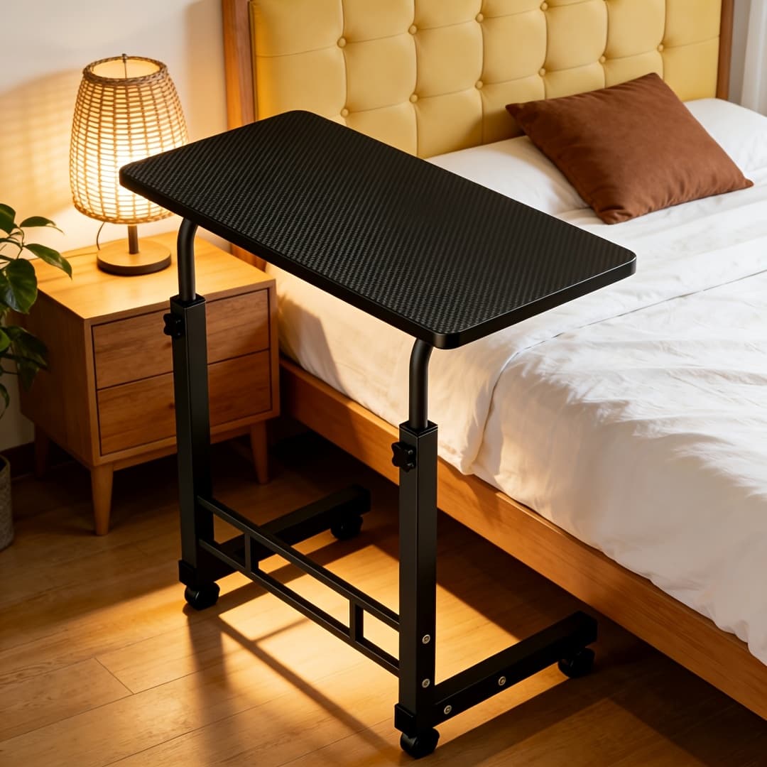 TEMU Mobile Lift Table, Office Desk, Wheeled Bedside Computer Desk, Sofa Side Table, Suitable For Bedroom, Dormitory, Laptop Stand, Lazy Office Desk, Table, Gift