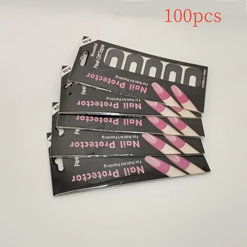 TEMU 100pcs Nail Overflow Protection Patch - An Auxiliary Tool Suitable For Beginners To Practice Nail Polish Application, Essential For Beginners - Unfragranced Nail Trimming Tools And Accessories