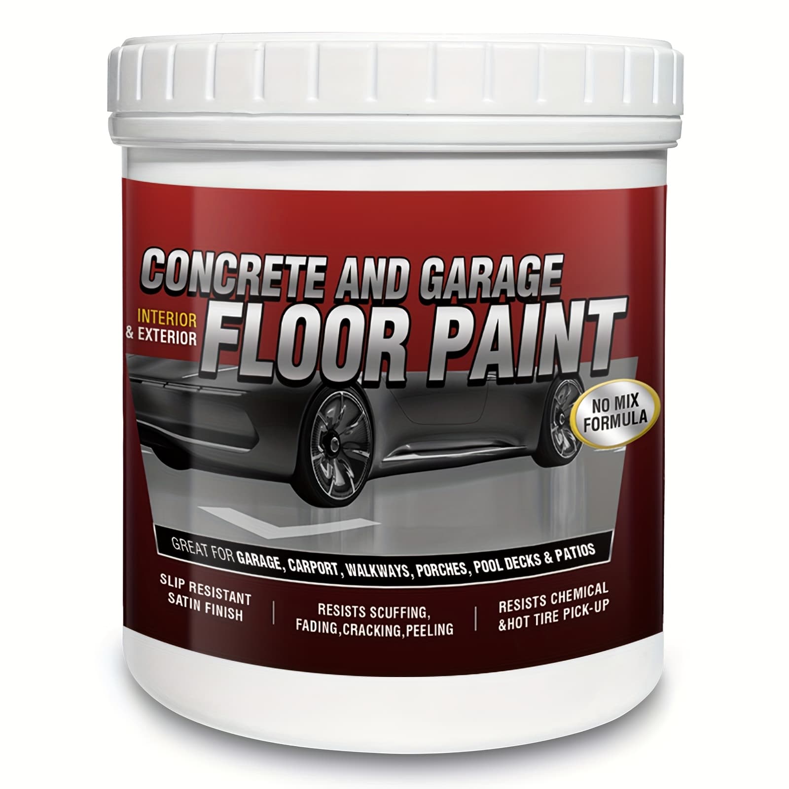 TEMU 1 Gallon Kit - Acrylic Concretecoating For Garage & Living Room Home Spaces, Durable High-gloss End For Residential &interior Decor