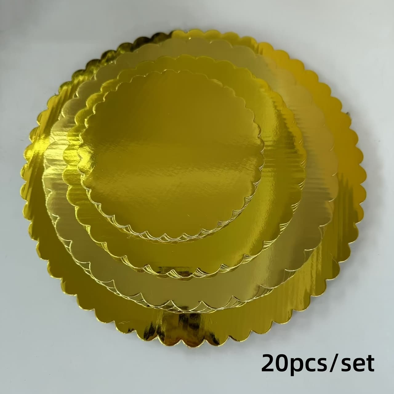 TEMU 20pcs Cake Board Golden Round Cake Ring, 6, 8, 10, 12 Inch Cake Bottom Paper Board, 5pcs Size, Used For Baking Cakes, Golden - Very Suitable For Valentine's Day Wedding Birthday Cake Decoration