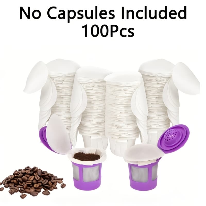 TEMU Unbleached Filters In Packs Of 100, 300, Or 700, Designed For Use With Reusable Coffee Pods. Natural Coffee Filter Papers Are Specific To Coffee Makers