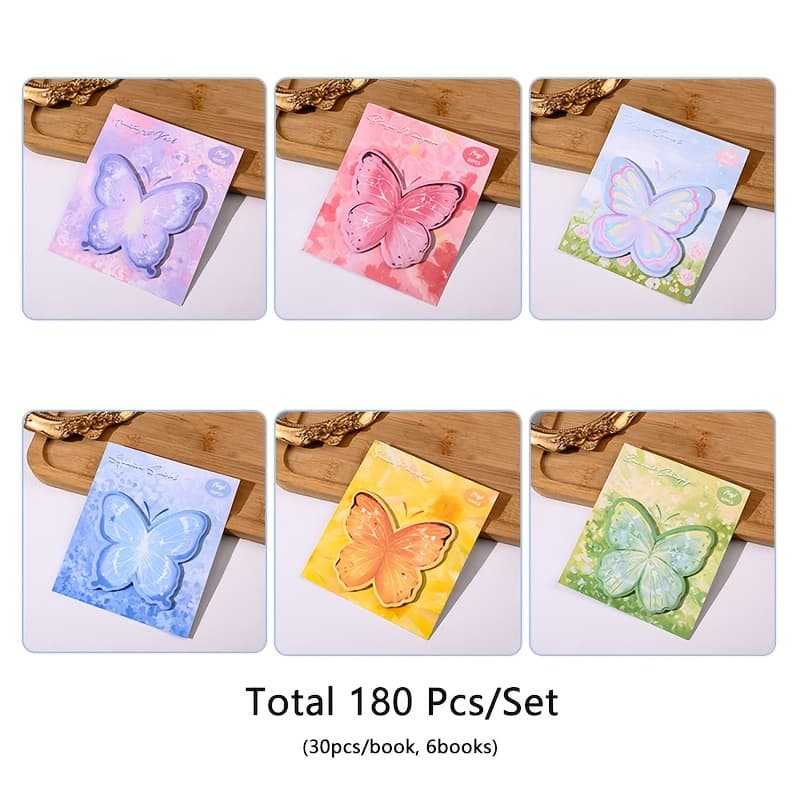 TEMU 180pcs Colorful Shaped Sticky Notes Suitable For Messages, Detachable Sticky Notes, Portable Message Note Paper, Theme Sticky Notes, Memo Pad