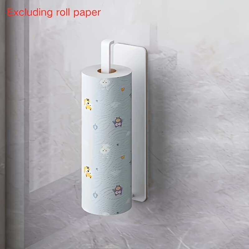 TEMU No-drill Paper Towel Holder - Heavy-duty Steel Wall-mount For Rv, , Van Kitchen & Bathroom - Space-saving Storage Organizer For