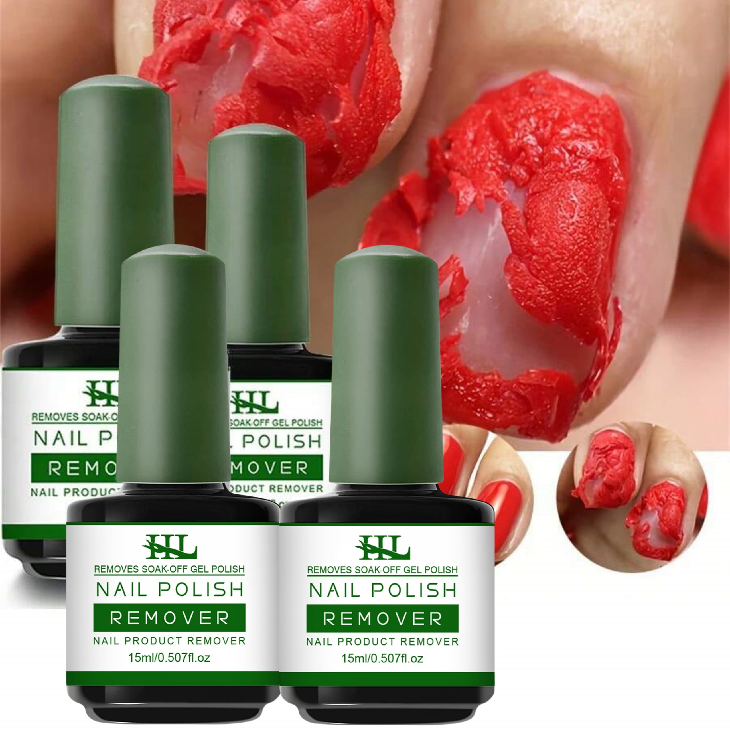 TEMU 4pcs Magic Soak-off Quick Remover, Nail Polish Remover For Gel Nails, Nail Glue, Easy To Remove At Home, Suitable For Nail Salons